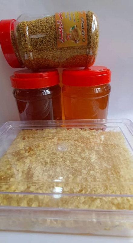پک ۴ عددی گرده گل و گون اویشن و عسل دیابتی و عسل مومدار مروند